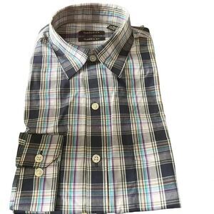 🌸 VAN HUESEN Classic Fit Button Down Shirt Plaid Men‎ Size S (14-14 1/2)
